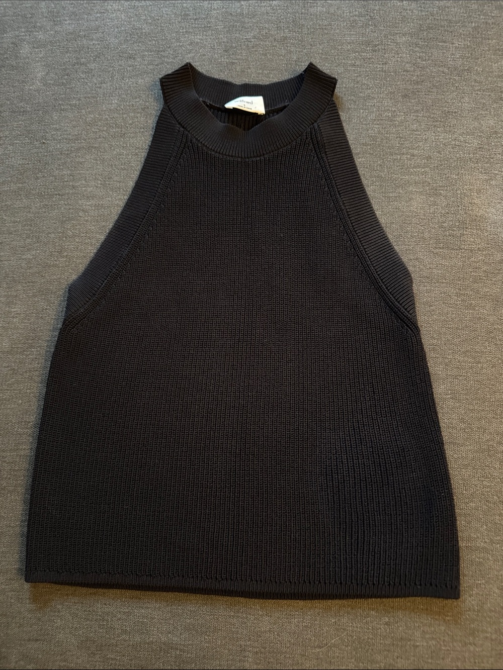 Aritzia Wilfred Black Knit Sleeveless Halter Top